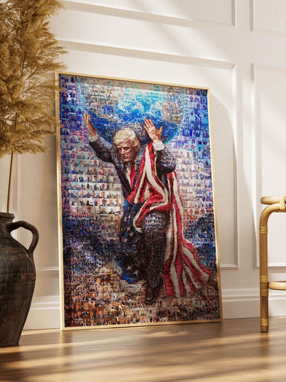 Donald Trump Atlas Mosaic – Holding the World of Freedom - AtelierMosaics