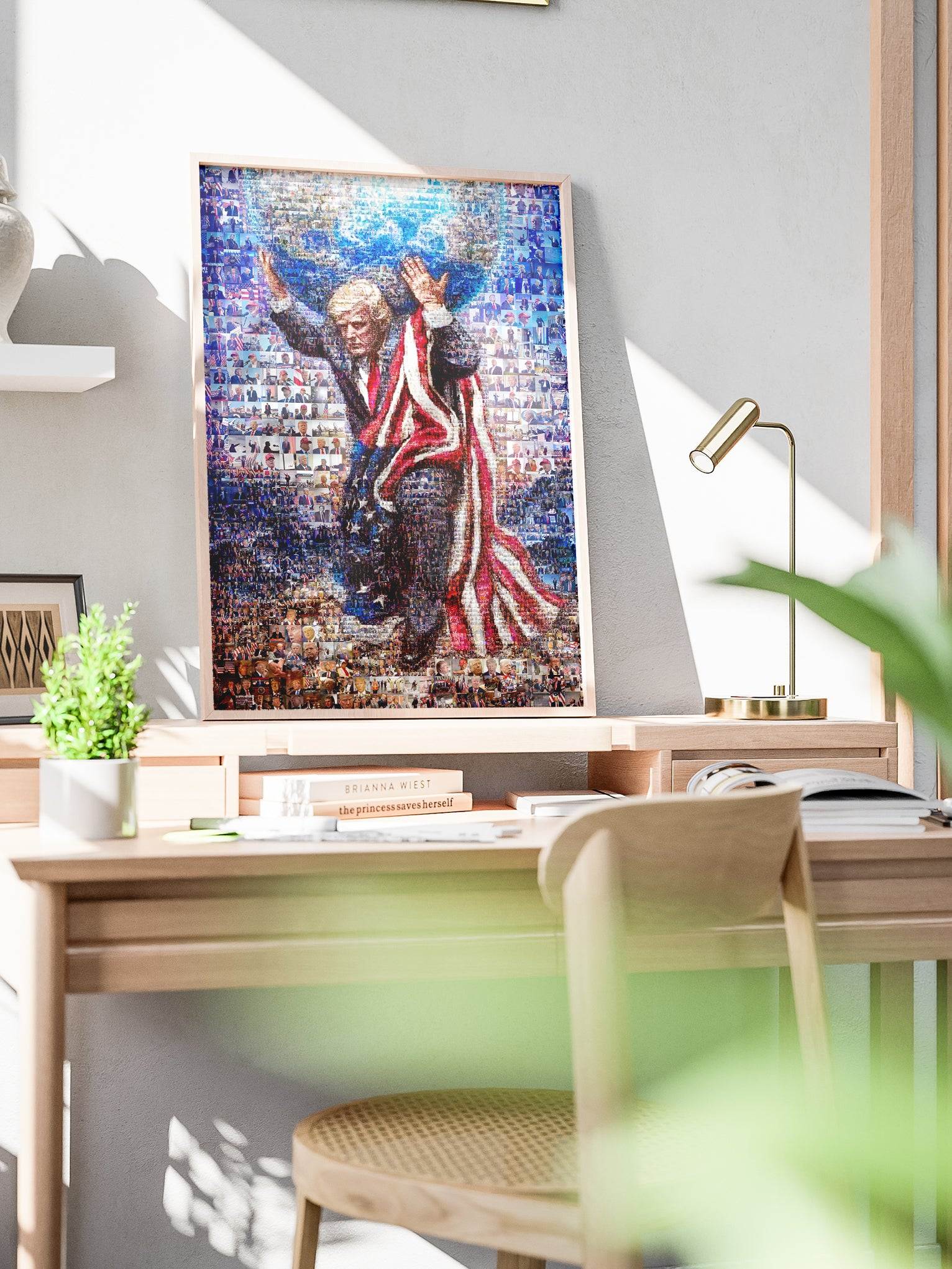 Donald Trump Atlas Mosaic – Holding the World of Freedom - AtelierMosaics