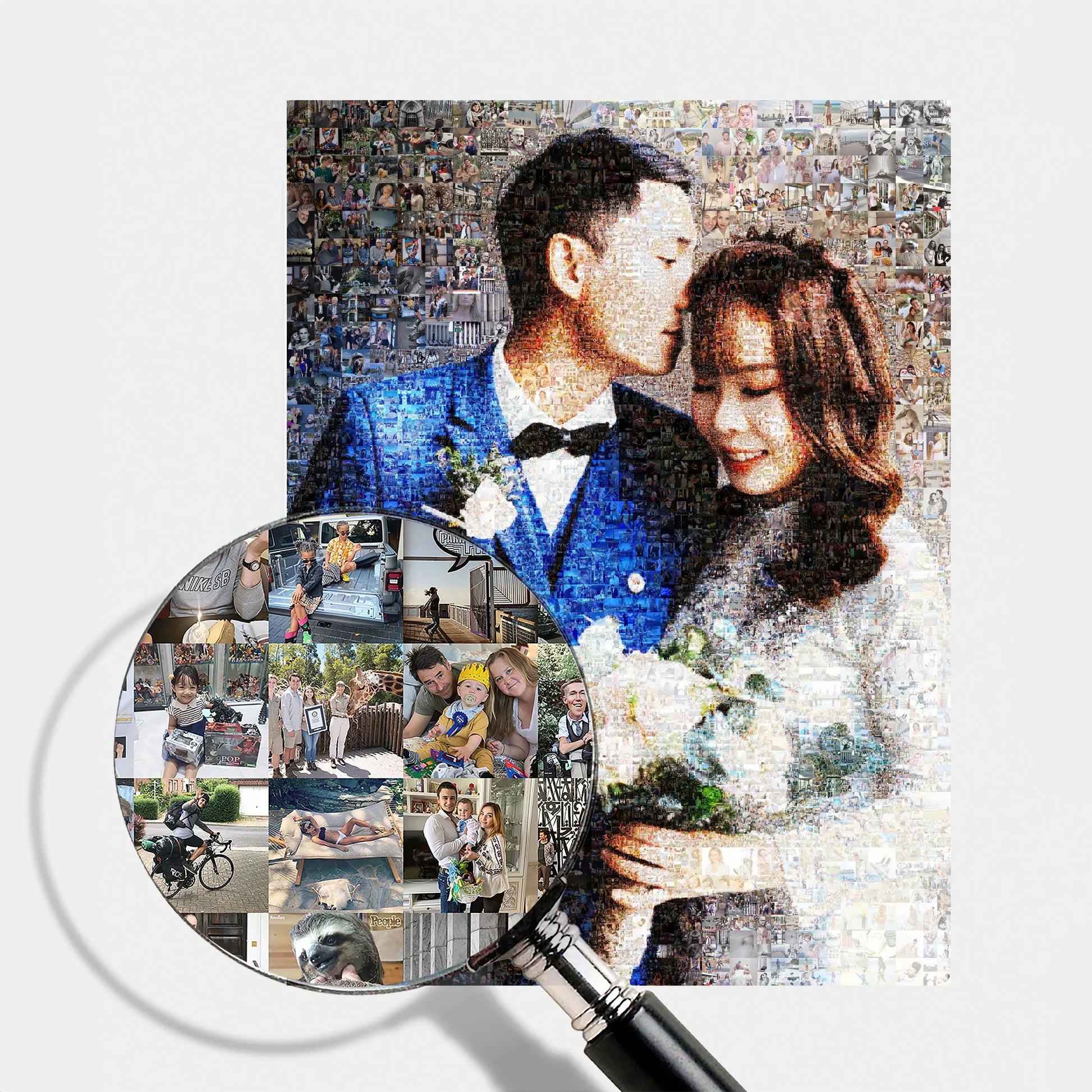 25th silver wedding anniversary personalized photo mosaic