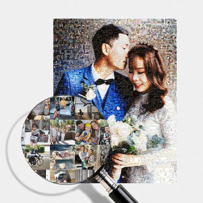 25th silver wedding anniversary personalized photo mosaic