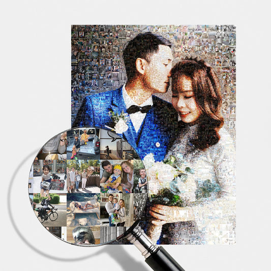 25th silver wedding anniversary personalized photo mosaic