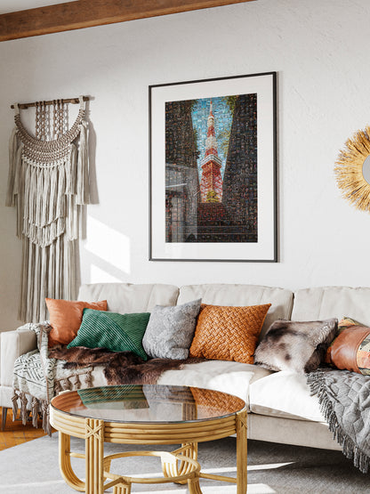 Tokyo Mosaic Art — Tokyo Tower Framed by Night Streets AtelierMosaics