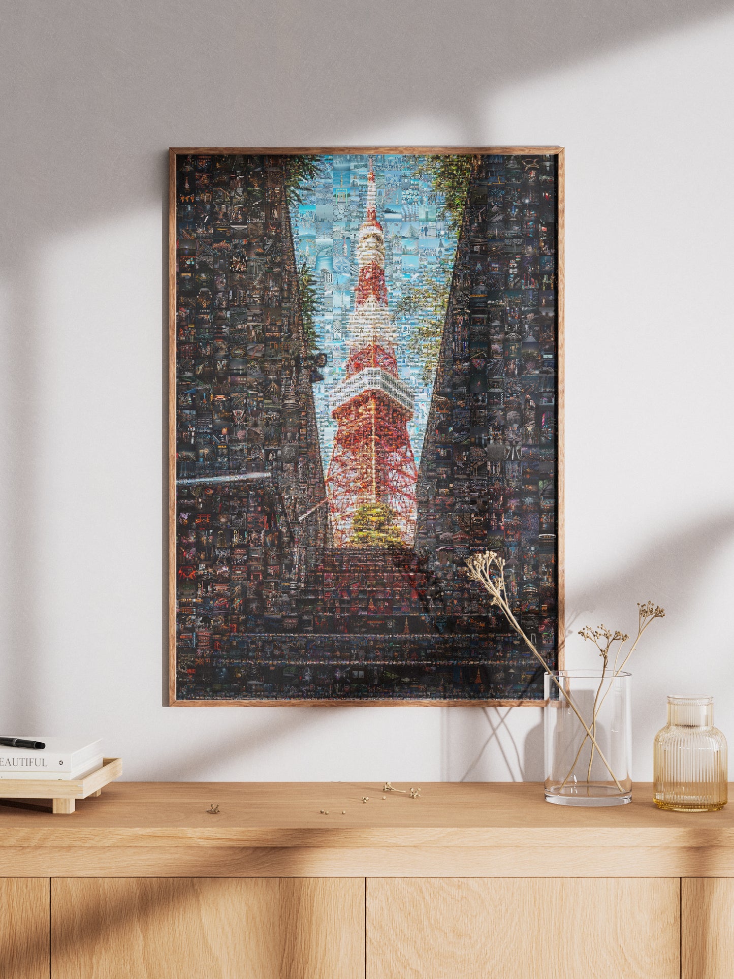Tokyo Mosaic Art — Tokyo Tower Framed by Night Streets AtelierMosaics