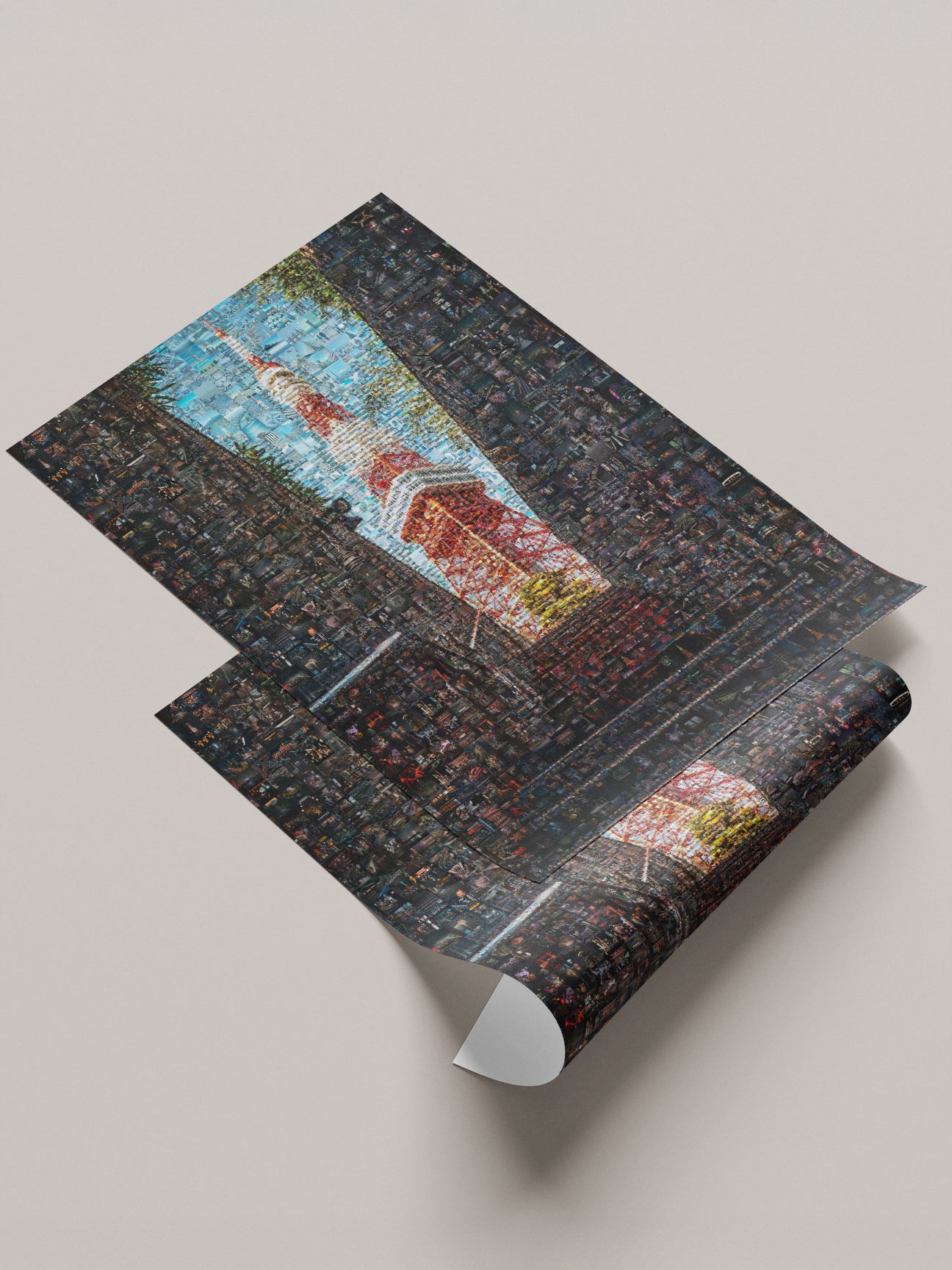 Tokyo Mosaic Art — Tokyo Tower Framed by Night Streets AtelierMosaics