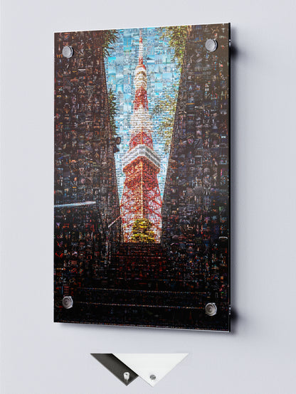 Tokyo Mosaic Art — Tokyo Tower Framed by Night Streets AtelierMosaics