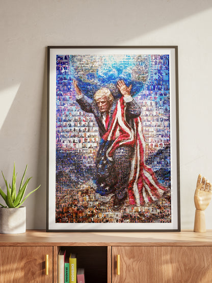 Donald Trump Atlas Mosaic – Holding the World of Freedom AtelierMosaics