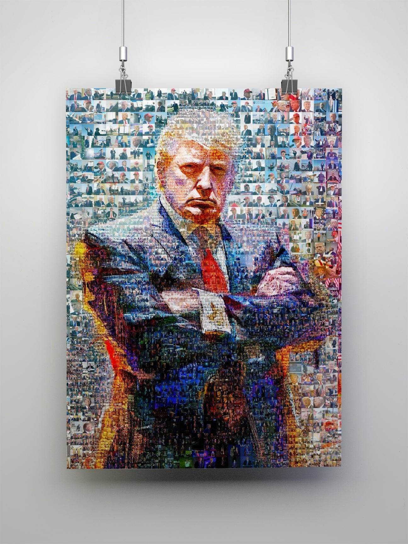Donald Trump Power Stance – Mosaic Portrait from His Photos - AtelierMosaics