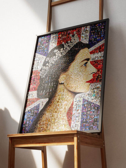 Stunning Mosaic Artwork of Queen Elizabeth II - Iconic Royal Portrait - AtelierMosaics