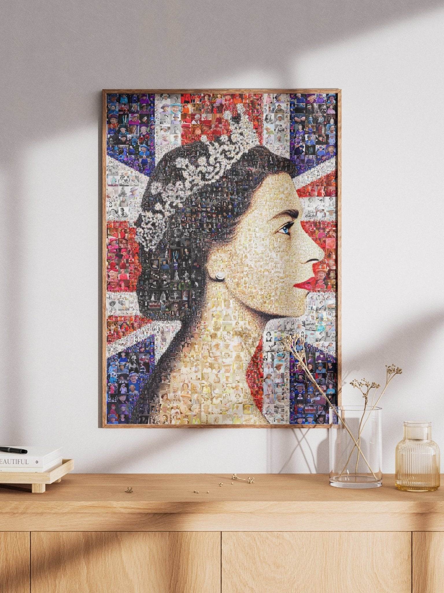 Stunning Mosaic Artwork of Queen Elizabeth II - Iconic Royal Portrait - AtelierMosaics