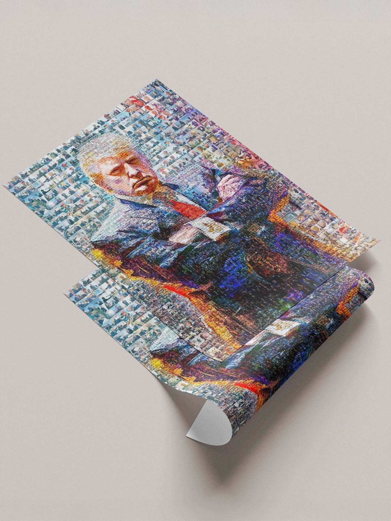 Donald Trump Power Stance – Mosaic Portrait from His Photos - AtelierMosaics