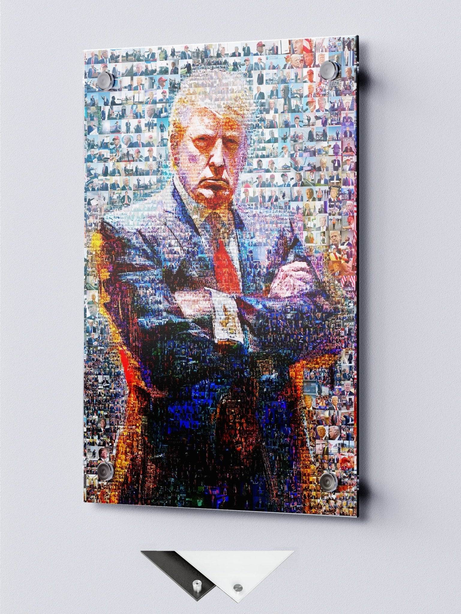 Donald Trump Power Stance – Mosaic Portrait from His Photos - AtelierMosaics
