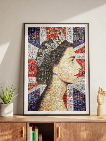 Stunning Mosaic Artwork of Queen Elizabeth II - Iconic Royal Portrait - AtelierMosaics