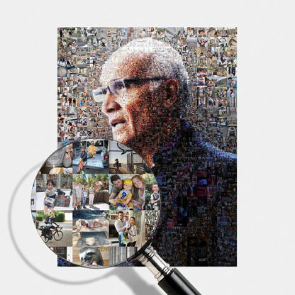 70th birthday personalized photo mosaic