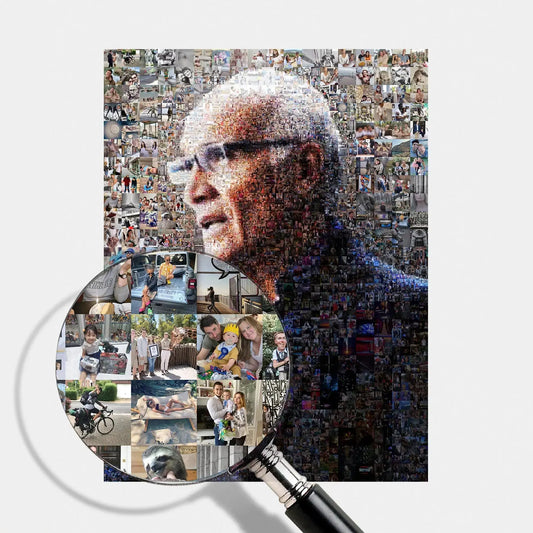 70th birthday personalized photo mosaic