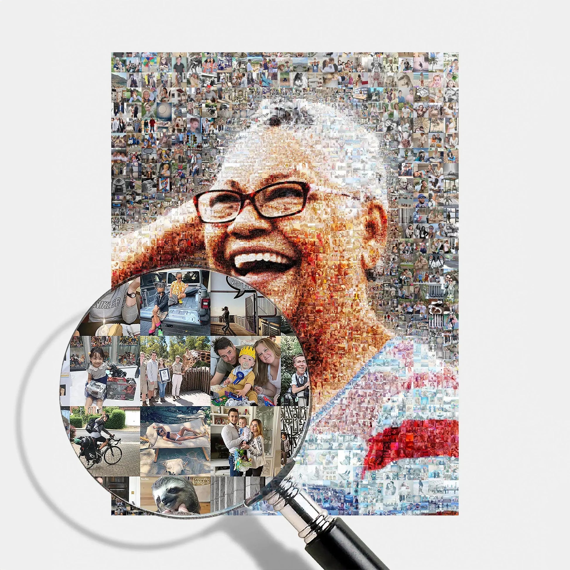 70th birthday personalized photo mosaic
