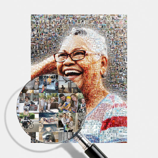 70th birthday personalized photo mosaic
