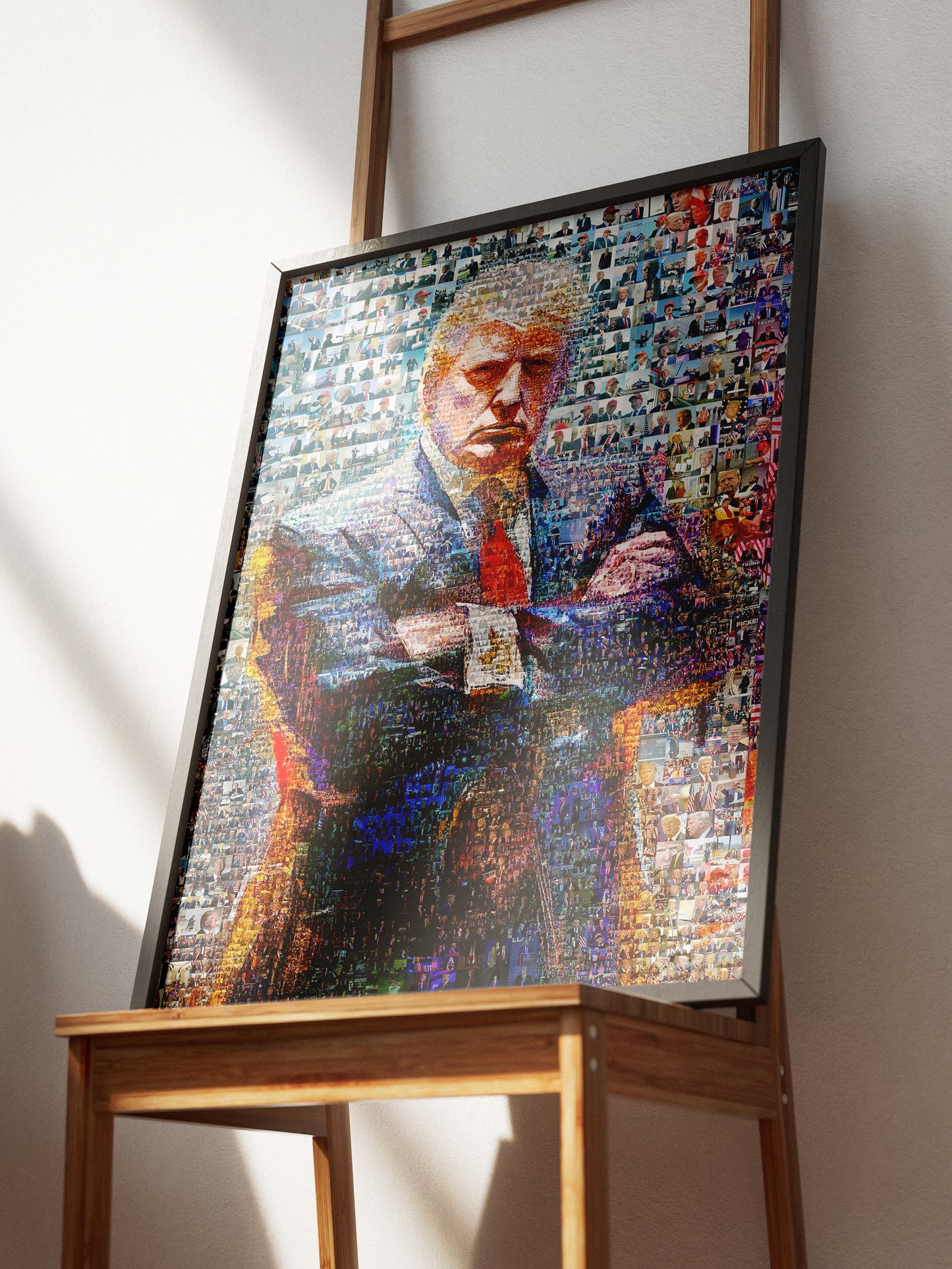 Donald Trump Power Stance – Mosaic Portrait from His Photos AtelierMosaics
