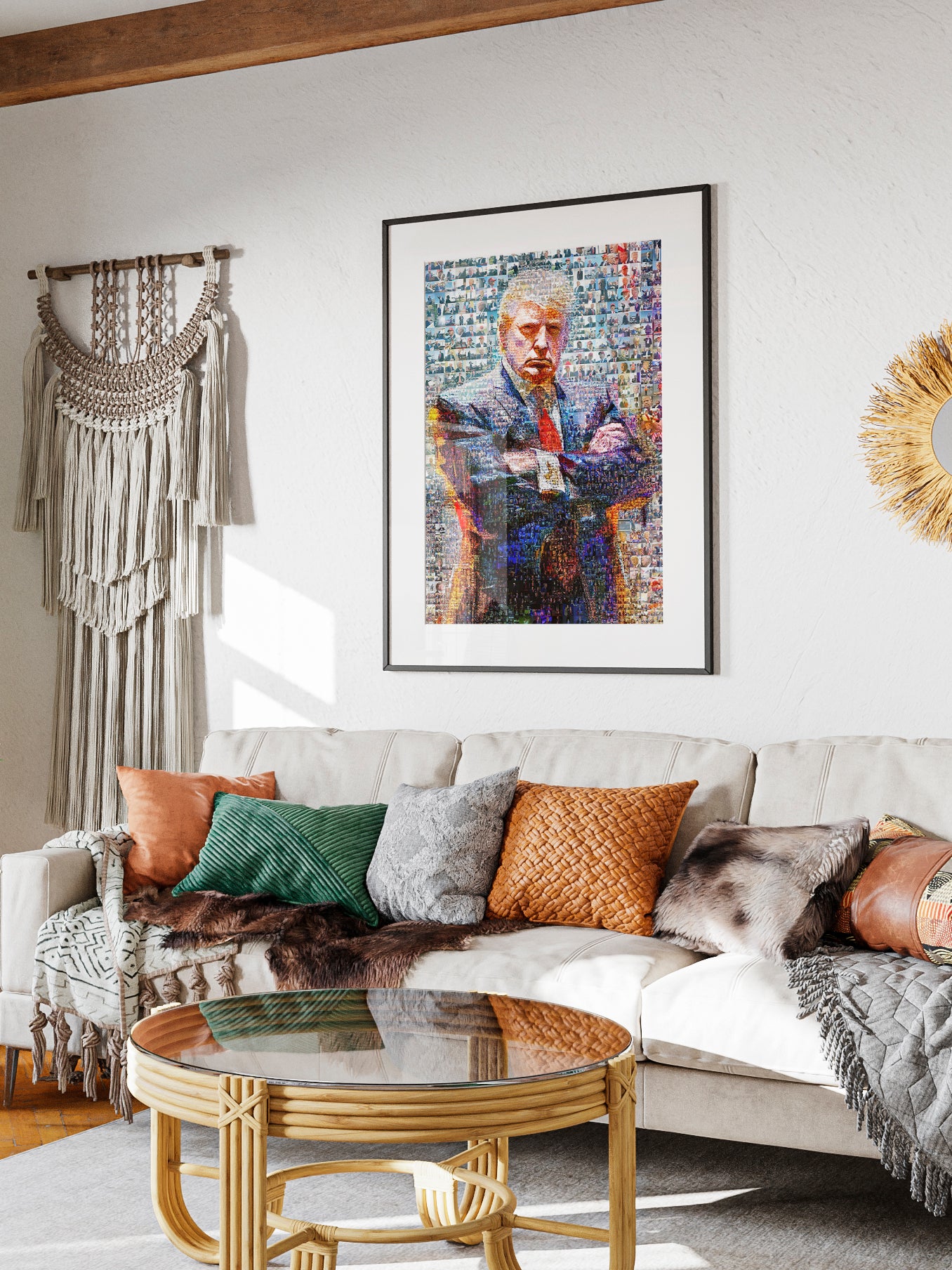 Donald Trump Power Stance – Mosaic Portrait from His Photos AtelierMosaics