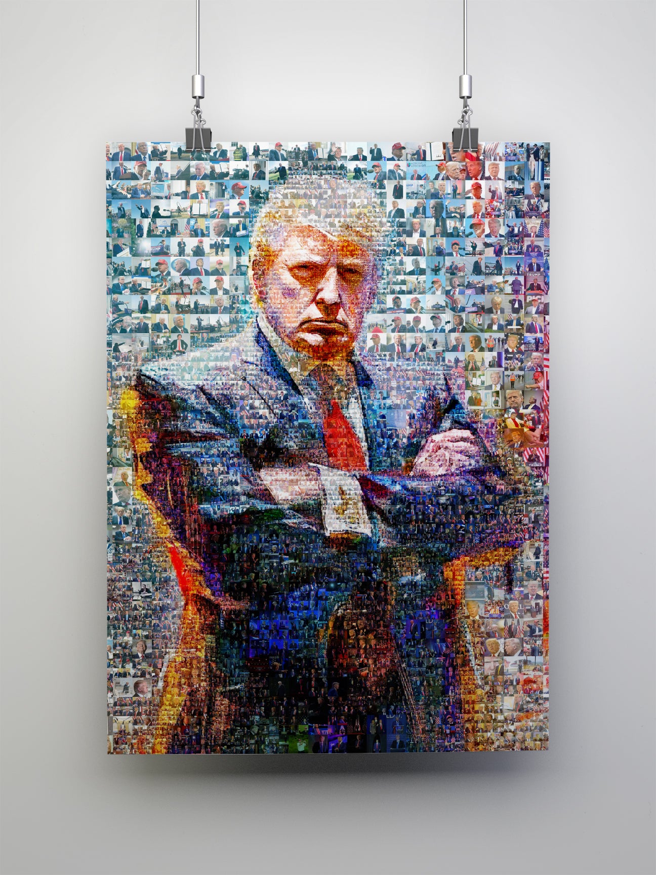 Donald Trump Power Stance – Mosaic Portrait from His Photos AtelierMosaics