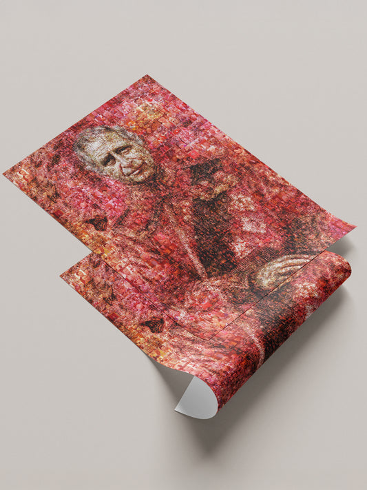 Vibrant Mosaic Artwork of King Charles III - Iconic British Art for Home Decor