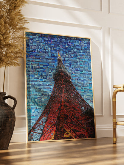 Tokyo Mosaic Art — Tokyo Tower Rising into Blue Sky AtelierMosaics