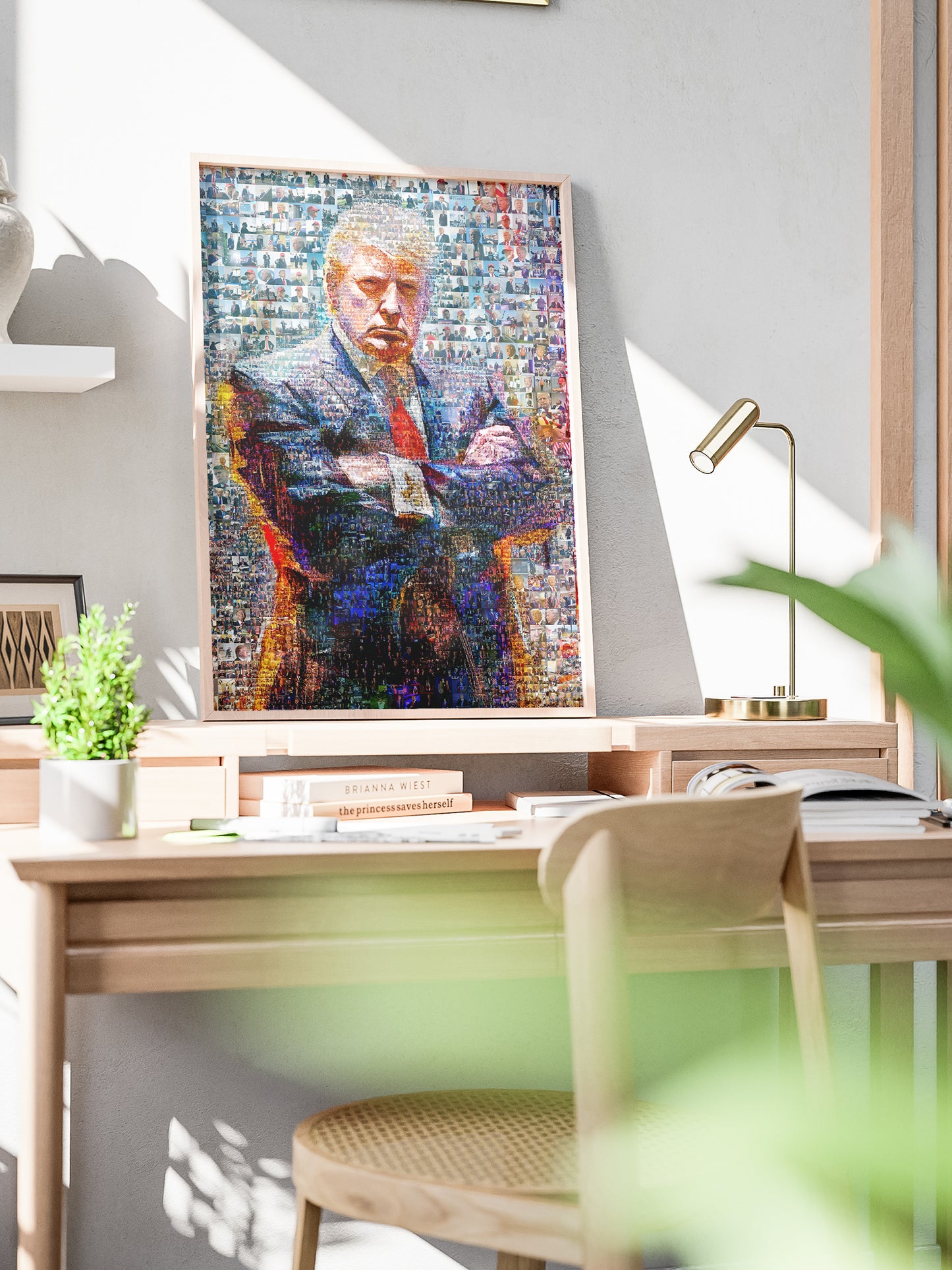 Donald Trump Power Stance – Mosaic Portrait from His Photos AtelierMosaics