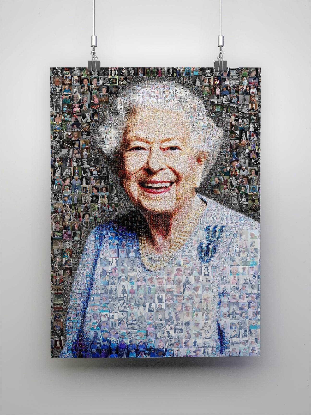 Vibrant Mosaic Art of Queen Elizabeth II - Iconic British Artwork for Home Decor - AtelierMosaics