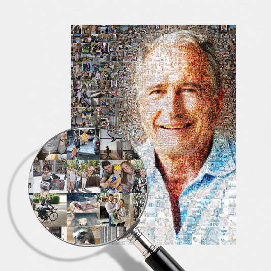 80th birthday personalized photo mosaic gift