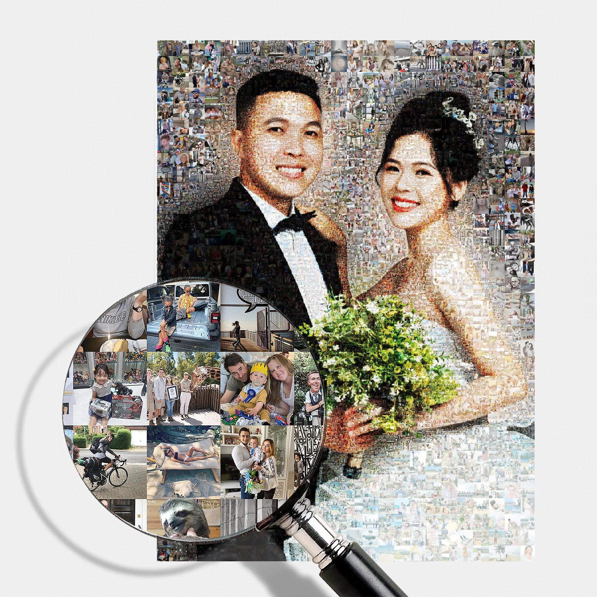 1 year wedding anniversary personalized paper photo mosaic gift
