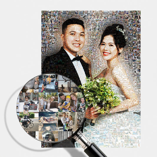 1 year wedding anniversary personalized paper photo mosaic gift