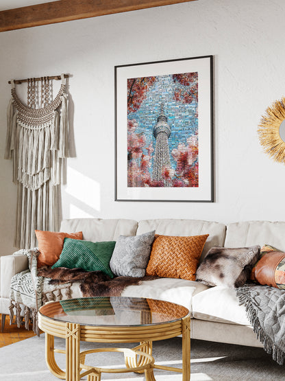 Tokyo Mosaic Art — Skytree Framed by Sakura Blossoms AtelierMosaics