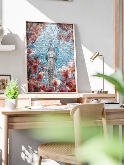 Tokyo Mosaic Art — Skytree Framed by Sakura Blossoms AtelierMosaics