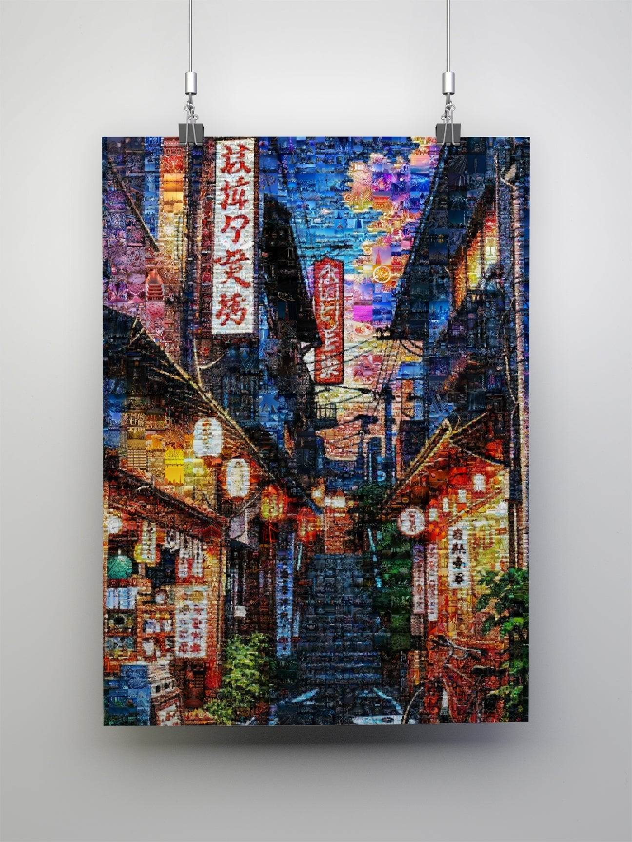 Tokyo Night Alley – Japanese Street Mosaic Art - AtelierMosaics