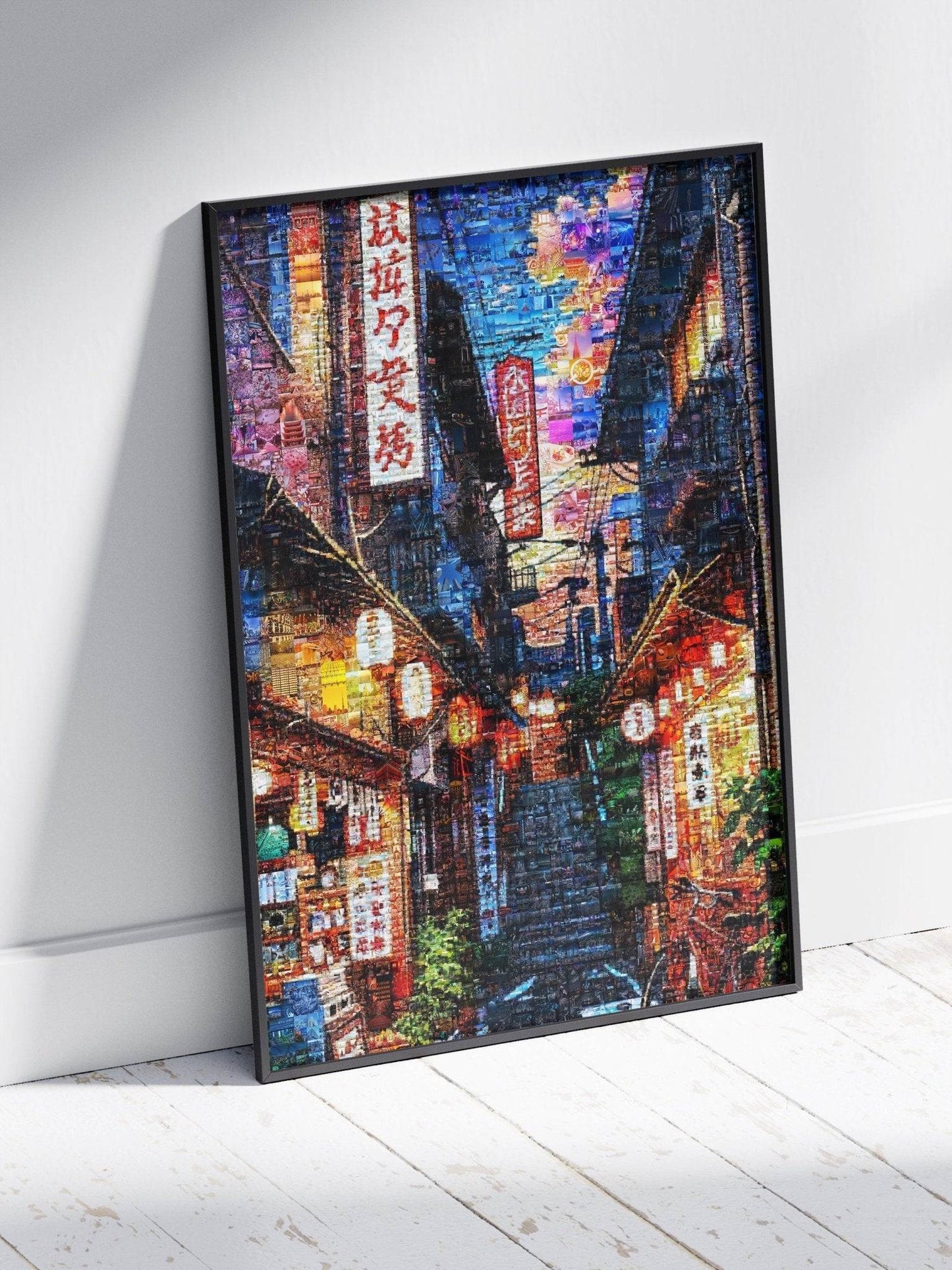 Tokyo Night Alley – Japanese Street Mosaic Art - AtelierMosaics