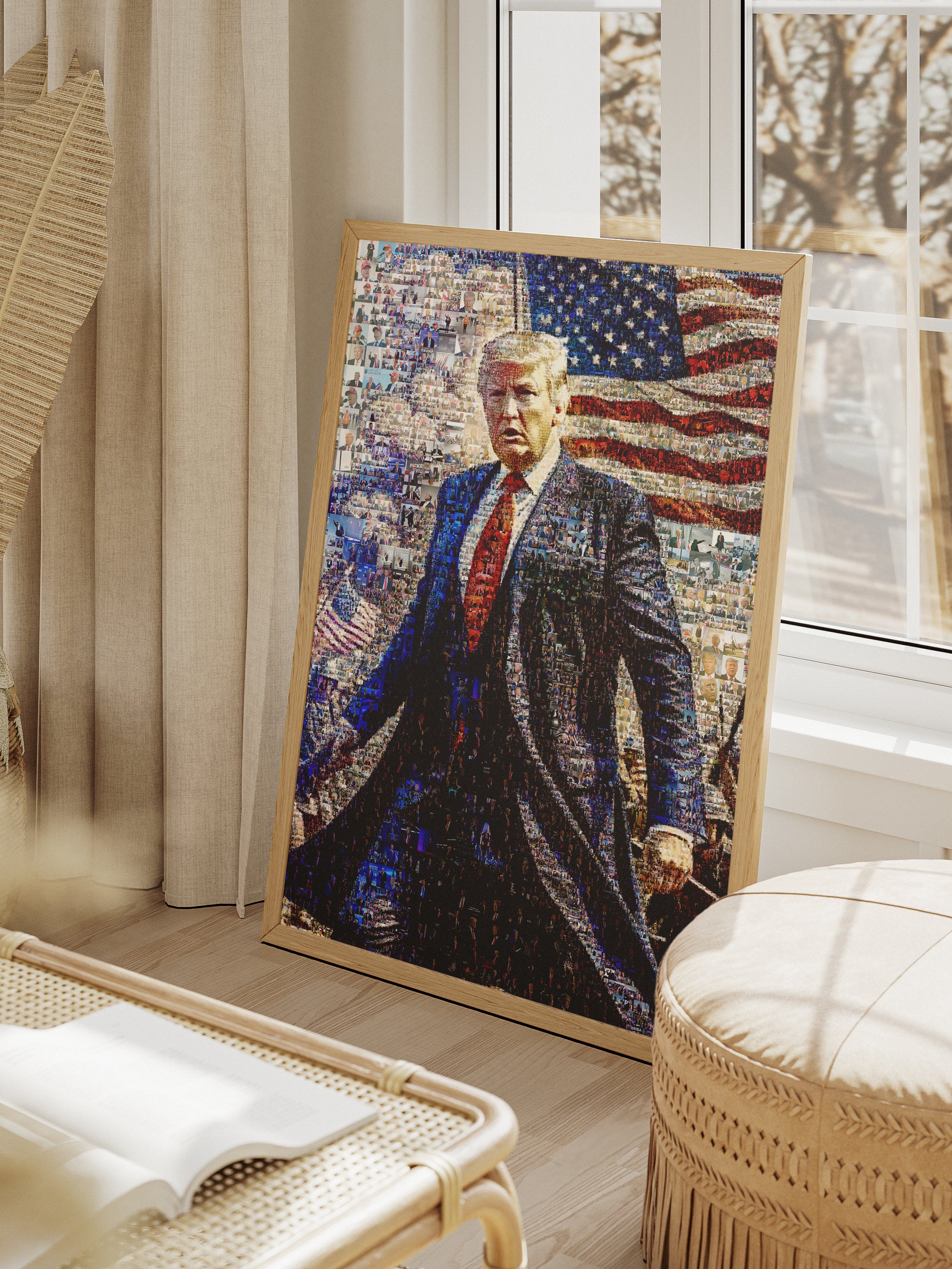 Donald Trump with American Flag – Patriotic Mosaic Wall Art AtelierMosaics