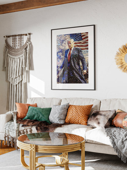 Donald Trump with American Flag – Patriotic Mosaic Wall Art AtelierMosaics