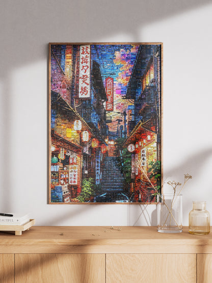 Tokyo Night Alley – Japanese Street Mosaic Art AtelierMosaics