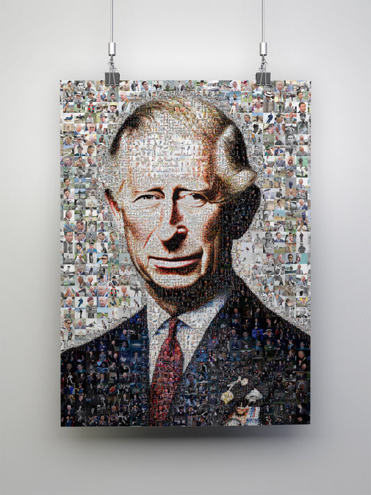 Royal Mosaic Artwork of King Charles III | Unique Home Decor Piece