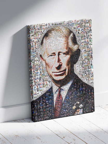 Royal Mosaic Artwork of King Charles III | Unique Home Decor Piece