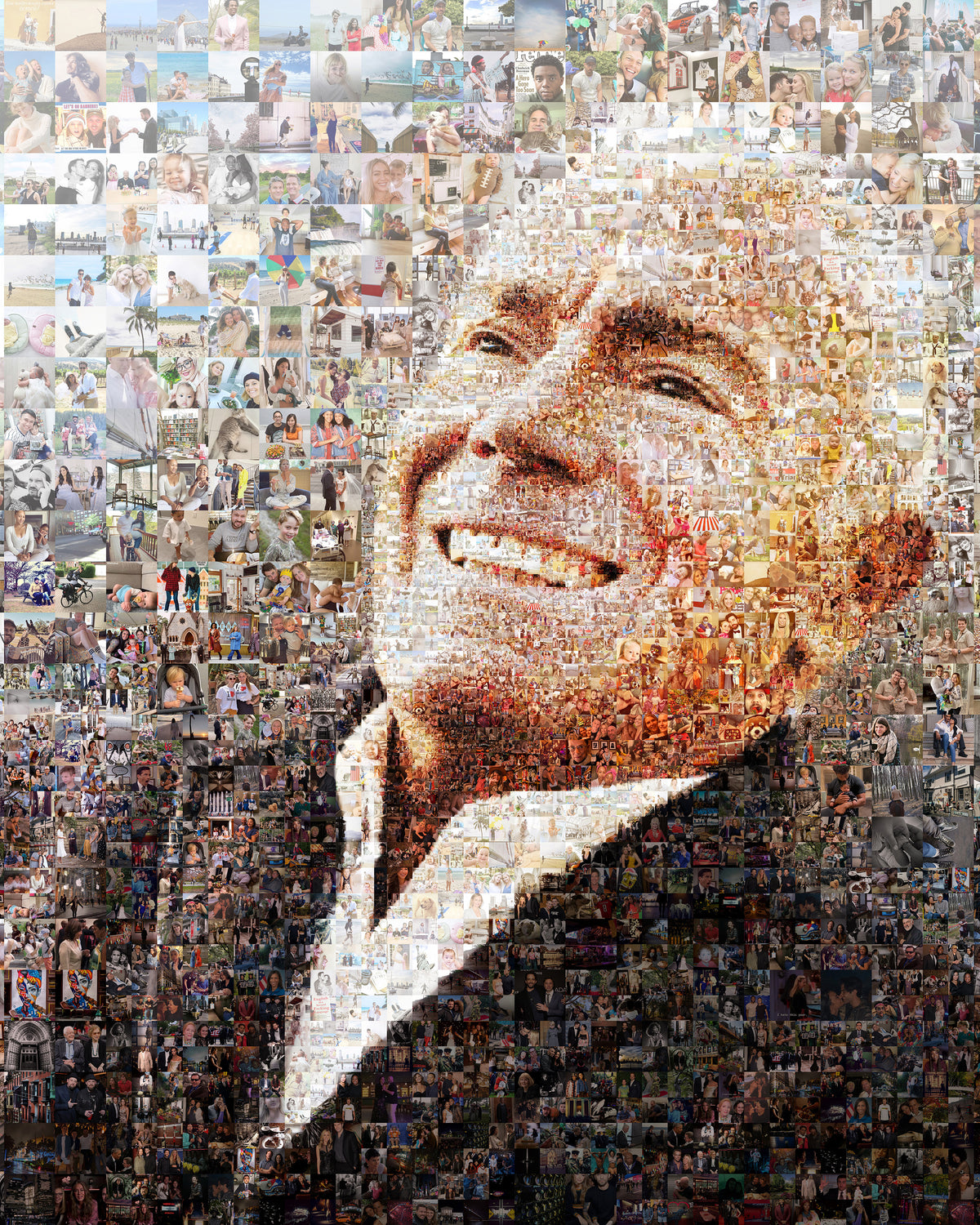 Corporate photo mosaic celebrating a team, leader or company milestone