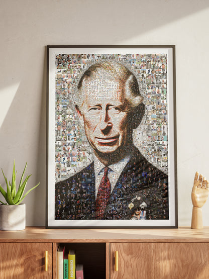 Royal Mosaic Artwork of King Charles III | Unique Home Decor Piece