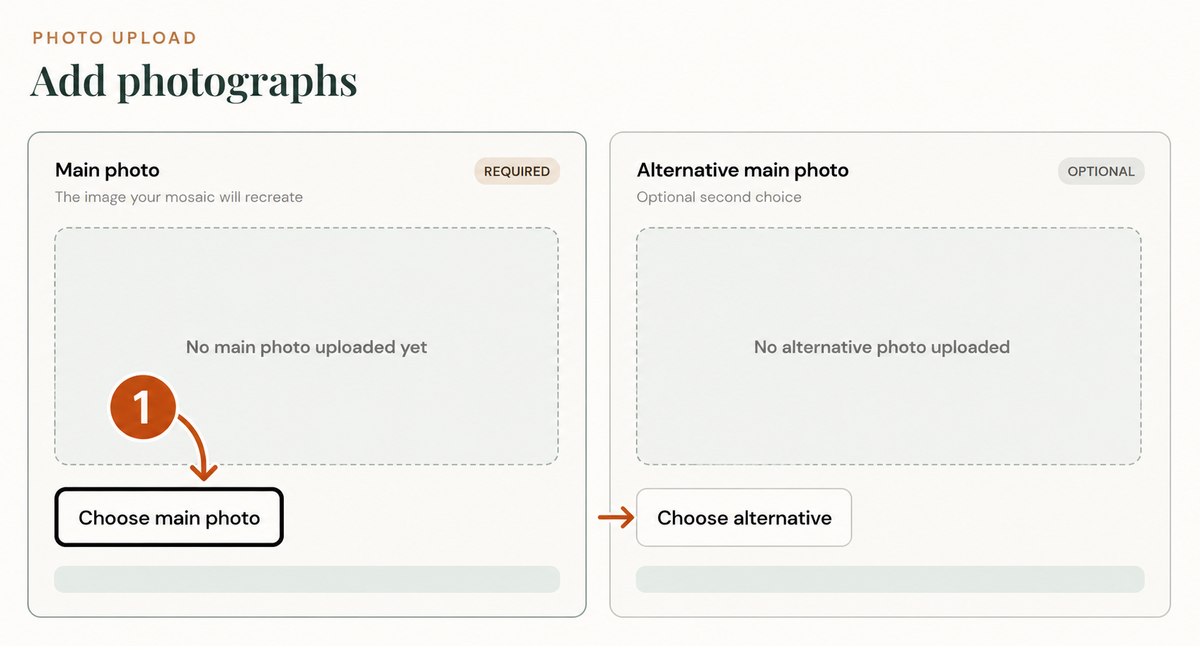 Choose your main photo and, if you wish, an optional alternative.