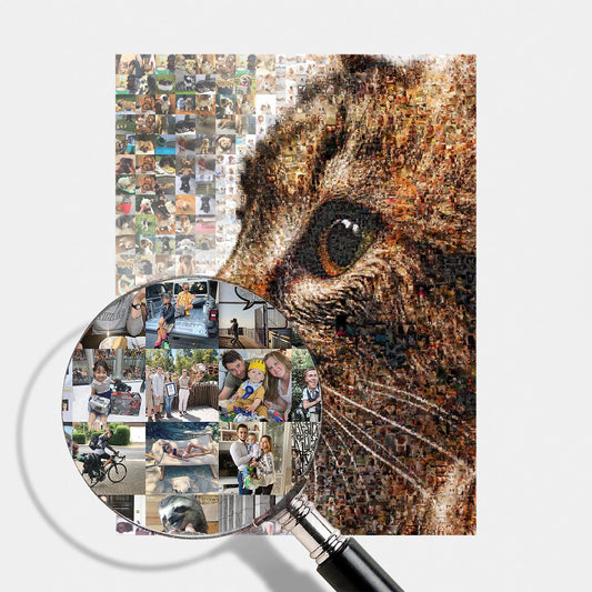 cat lover personalized photo mosaic custom pet gift
