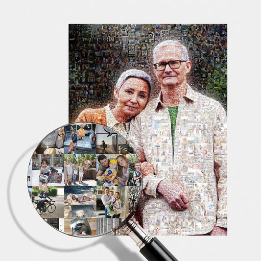 christmas personalized holiday photo mosaic family gift