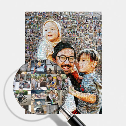 family personalized photo mosaic custom gift