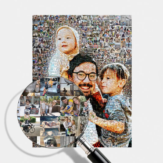 family personalized photo mosaic custom gift