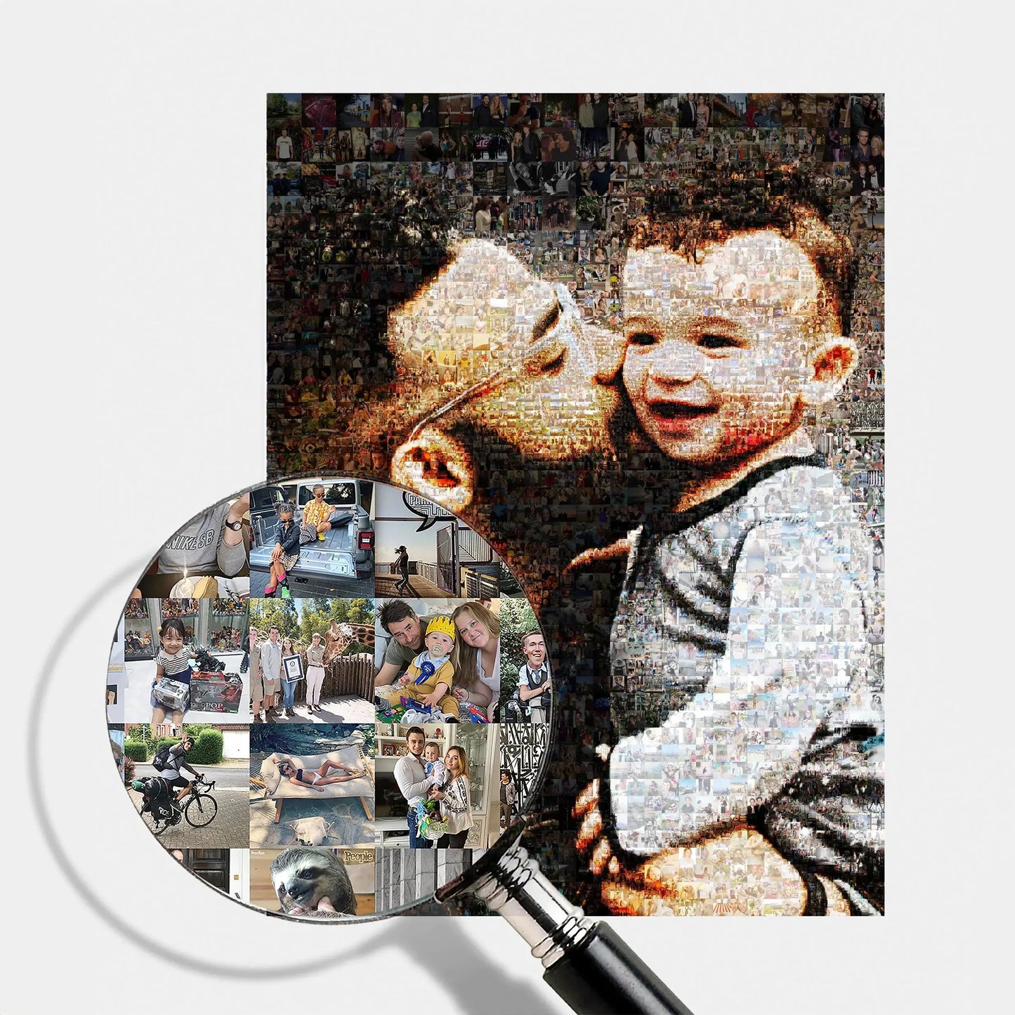 fathers day personalized family photo mosaic gift