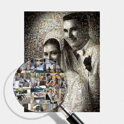 grandparents personalized family photo mosaic