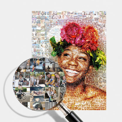 housewarming personalized photo mosaic family wall art