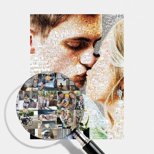 romantic personalized couple photo mosaic gift